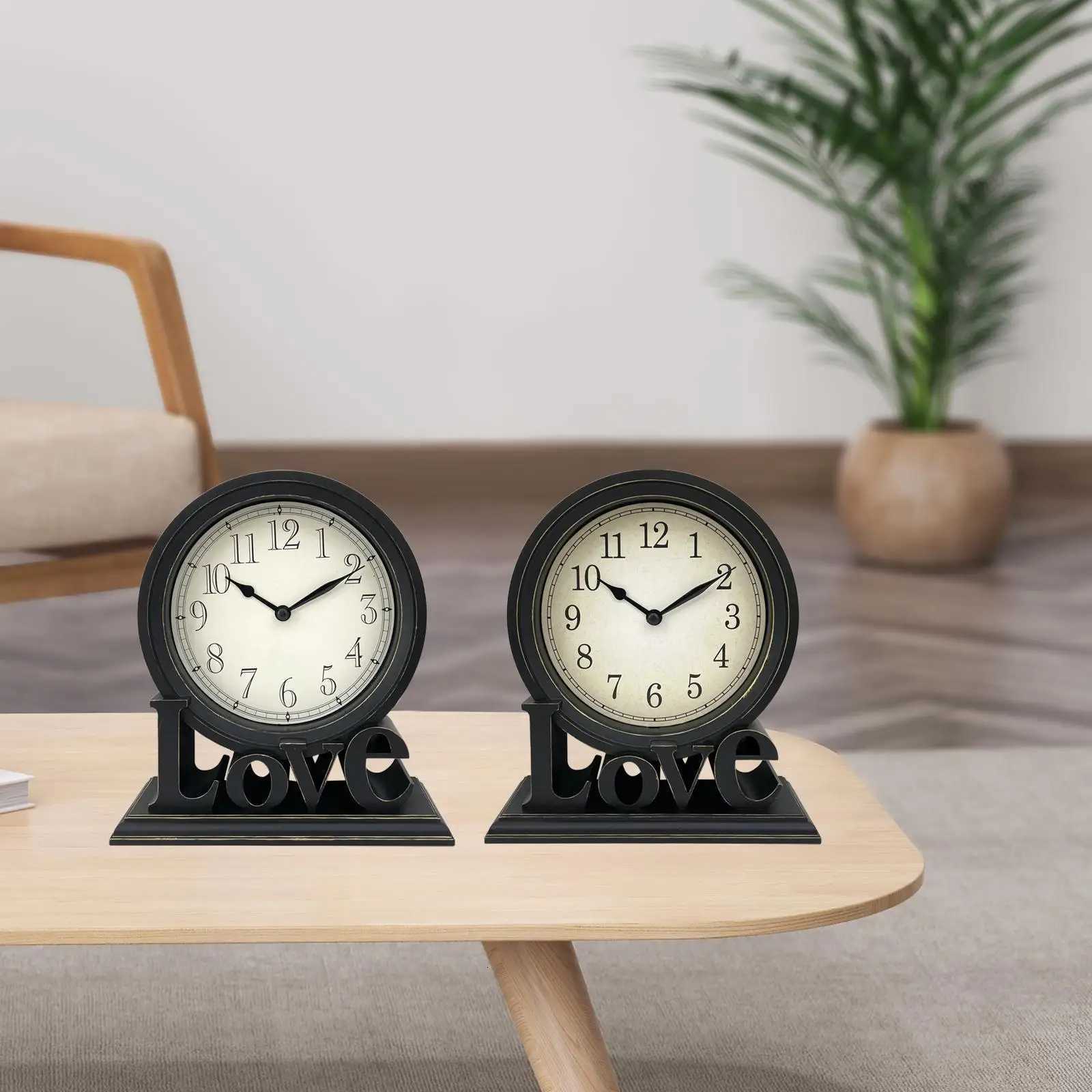 Desk Clock Non Ticking European Style Super Silent Decorative Table Clock Retro for Table Bedroom Indoor Room Decor Desktop M251205 - view 5