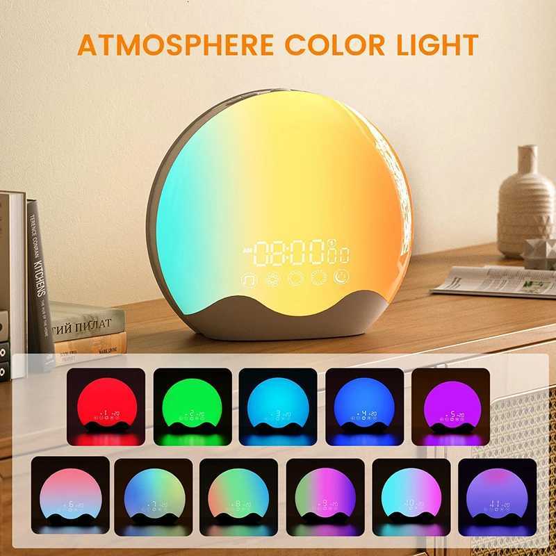 Sunrise Alarm Clock with Awakening Light Digital Sleep Sound Night Light Desk Clock Sleep Aid Device Color Changing Perfect Gift M251205 - view 6