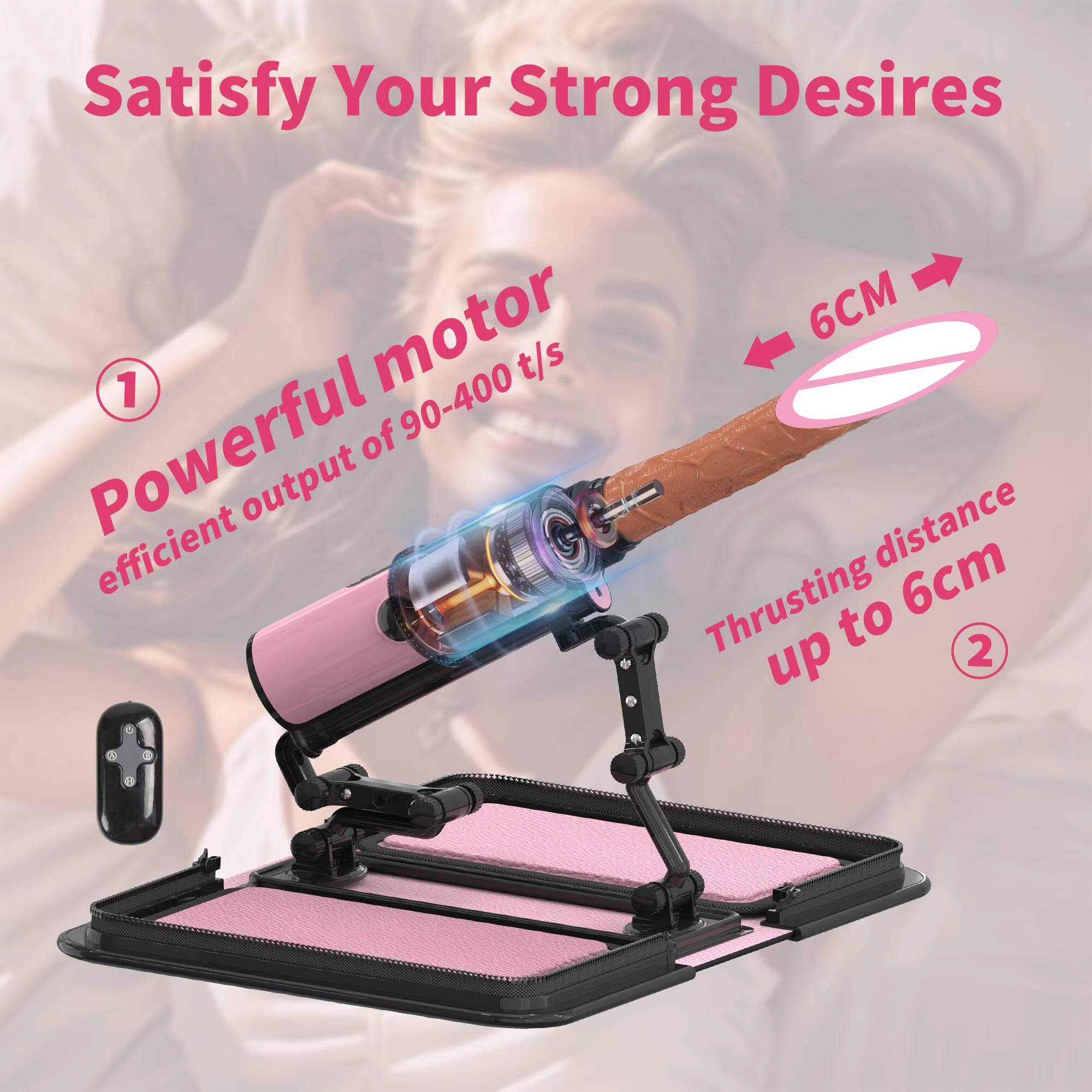 Upgraded Portable Automatic Dildo Machine Multi-Angle Multi-Speed Adjustable Thrusting Sex Machine with Heating Dildo for Women