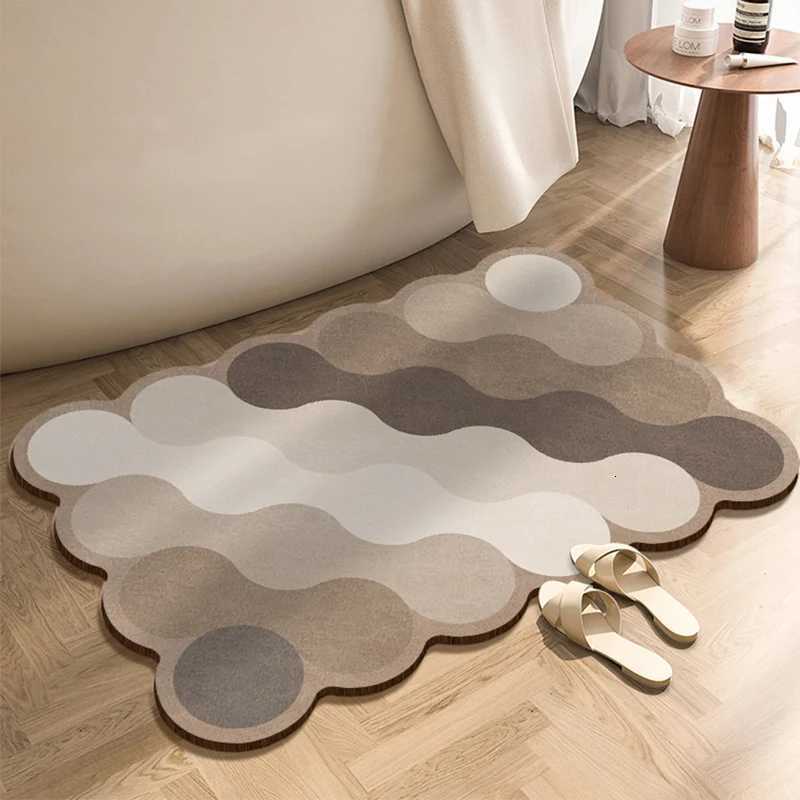 Diatomaceous Earth Bath Mat Bathroom Super Absorbent Bathroom Rugs Anti Slip Quick Dry Shower Toilet Pad Doormat Washable H251205
