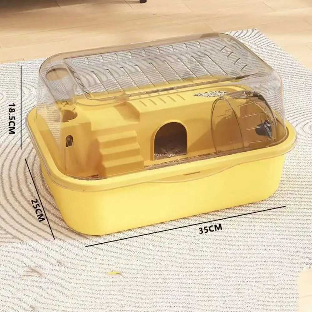 Fashion Double Layer Hamster Cage Portable Transparent Small Animal Habitat House Mice Guinea Pigs Pet House platos para hamster M251205