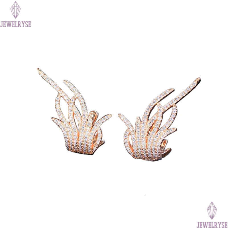 Exquisite Feather Charm earring designer for woman jewelry Wedding South American White AAA Cubic Zirconia Copper 18k Gold Silver Plated Earrings For 