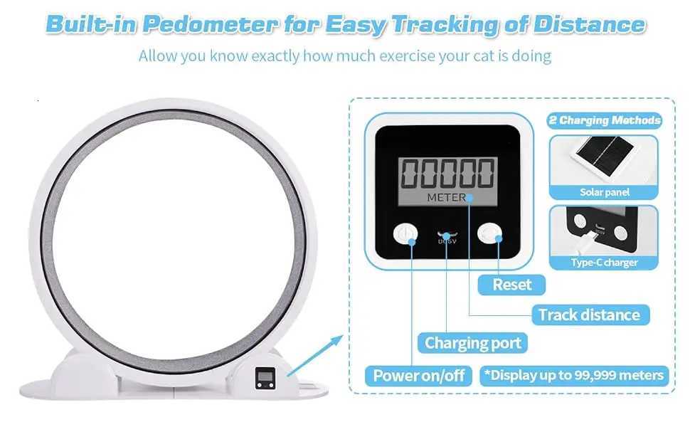 High Quality 41 Inch Large Cat Wheel Running Treadmill Cat Exercise Pet Fitness Toys Wheel Pedometer to Lose Weight M251205