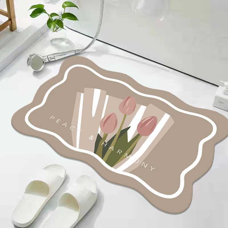 2025 soft diatom mud bathroom mat absorbent floor mat toilet door toilet non-slip quick-drying toilet foot mat H251205