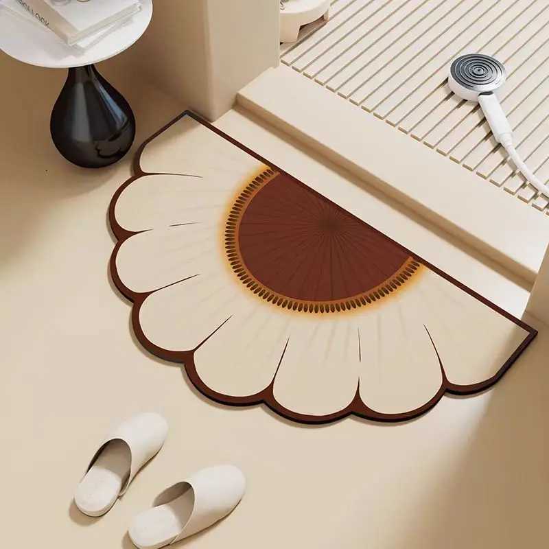 VIKAMA Mori System Petal Bathroom Carpet Diatomite Water Absorbent Non Slip Bathroom Floor Mats Ins Style Home Decoration H251205