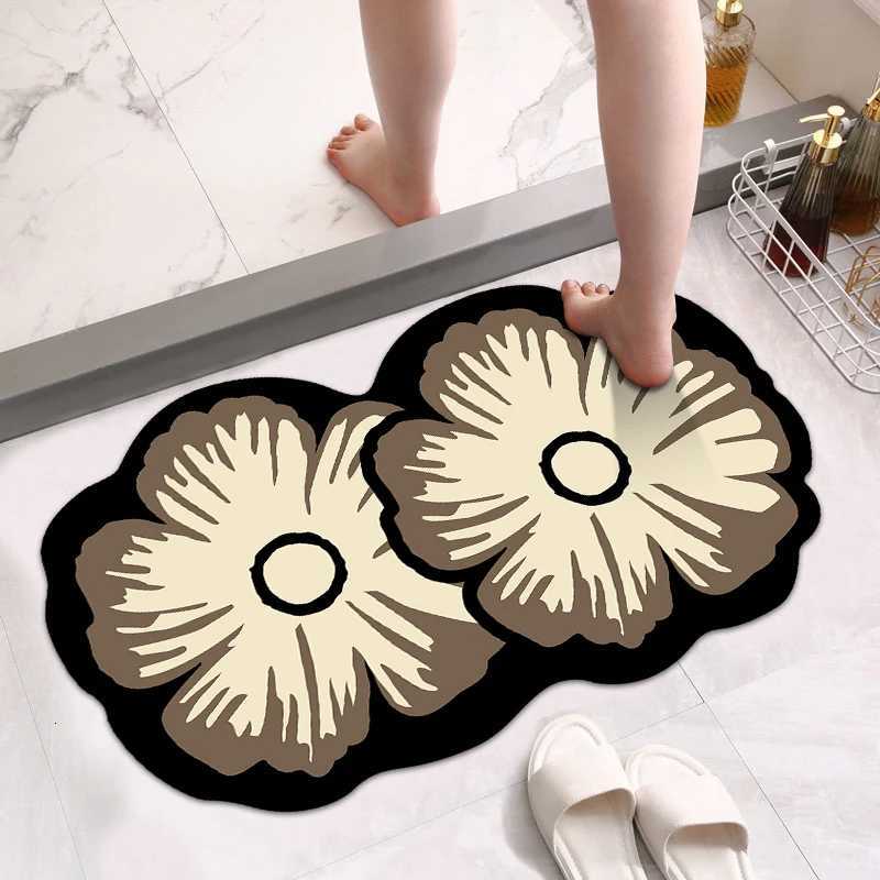 Household simple bathroom small fresh non-slip absorbent living room entry door floor mat toilet door mat quick drying H251205
