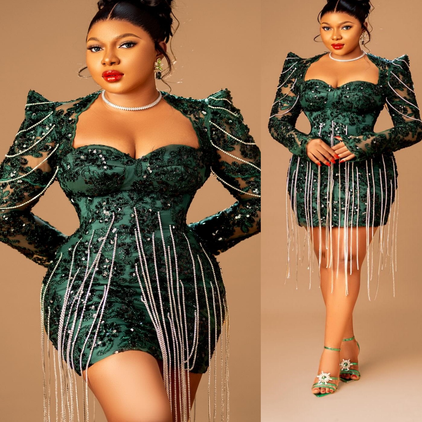 2026 Dark Green Sheath Cocktail Dress Crystals Sequined Lace Full Sleeves Short Mini Graduation Homecoming Dresses For Special Occasions Sweetheart Go