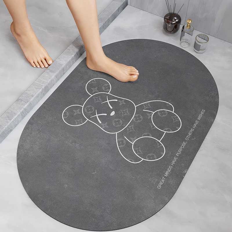 Diatom mud bathroom and toilet floor mat quick drying soft pad absorbent and non slip foot mat H251205