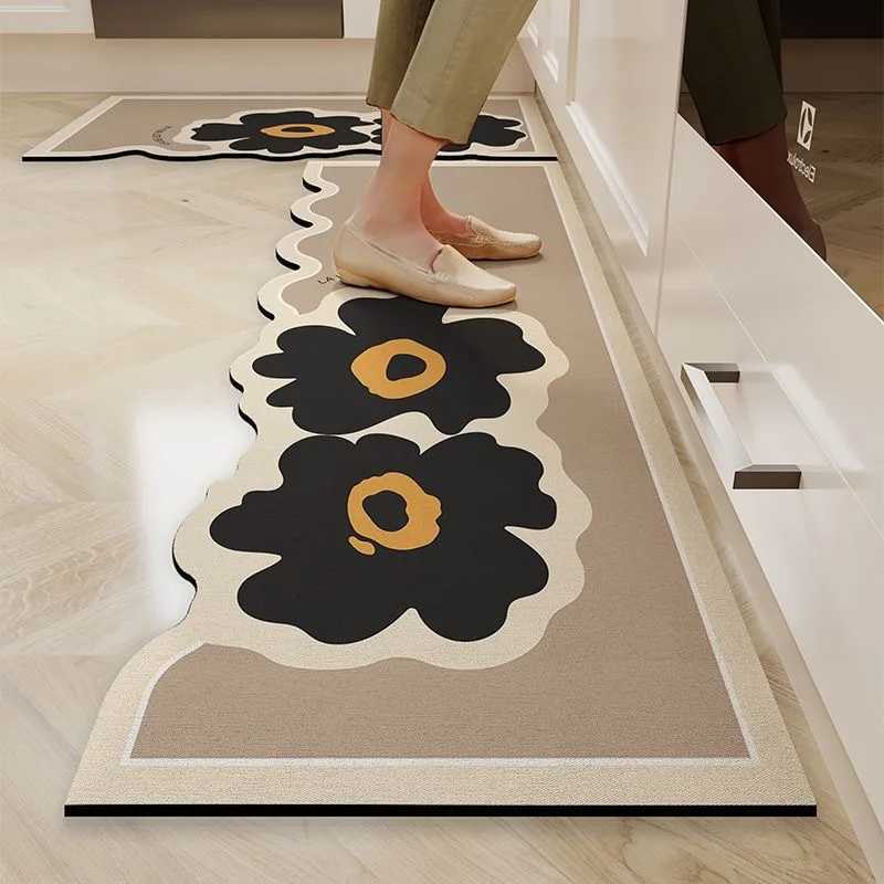 New Kitchen Super Absorbent Bathroom Floor Mat Diatom Mud Pad Bath Pad Anti-Slip Carpet Mats Wipeable Wash Long Strip Carpet H251205