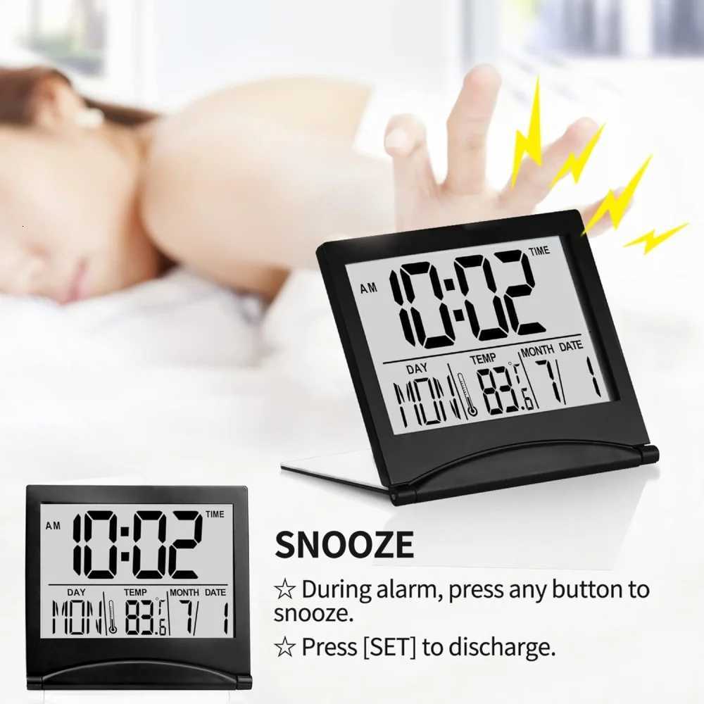 Foldable Backlit Calendar Clock Stylish Snooze Digital Alarm Clock Bedrooms Offices Travel Alarm Clock Compact Desk LCD Clock M251205 - view 5