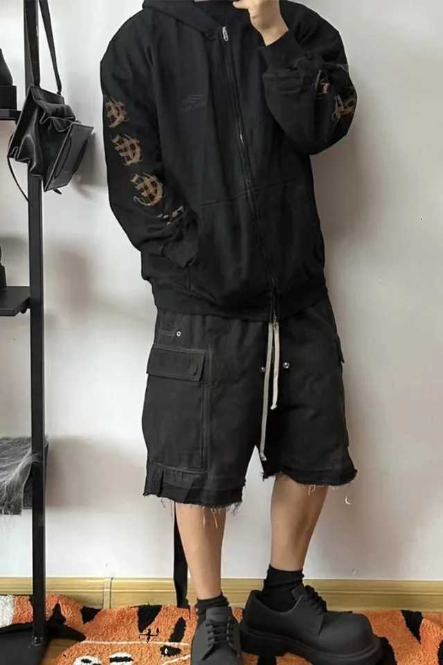 Owen Seak Men Casual Jeans Short Cotton Harem Gothic Style Mens Clothing Sweatpants Summer Women Loose Black Shorts X251205