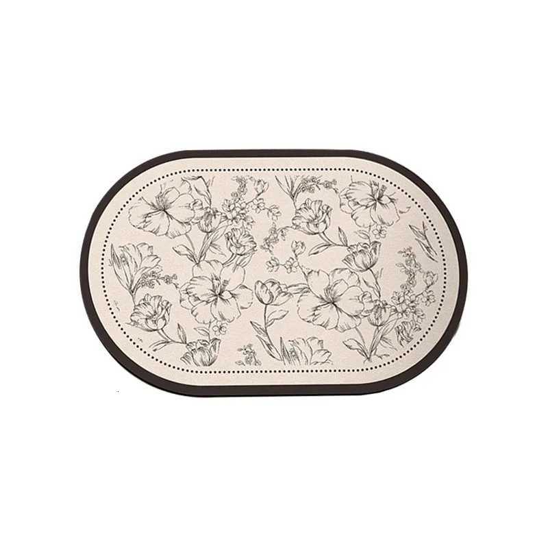 Diatom mud simple and luxurious European style floor mat for bathroom and toilet strong water absorption and anti slip foot mat H251205