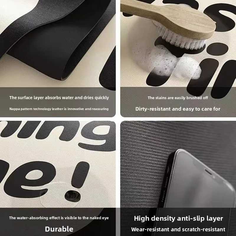 1pcs PVC Bath Mat Non-Slip Diatomite Style Absorbent Shower Rug Quick Dry Bathroom Floor Mat Anti-Skid Easy Clean Waterproof H251205