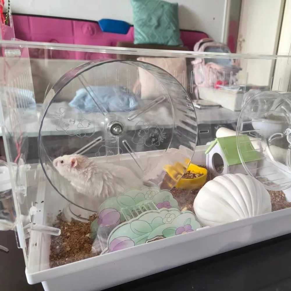 Silent Bracket Hamster Running Wheel High-quality Stand Roller Golden Hamster Exercise Wheel Clear Rotatory M251205