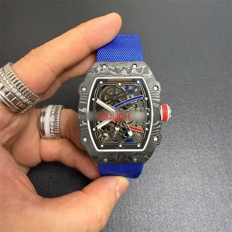 Luxury Watch Richadmile Mens 67-02 Wristwatch Automatic Mechanical Movement Watches Top Version 7.8mm Thin Thickness Carbon Fiber Watch Goodsf89 C195