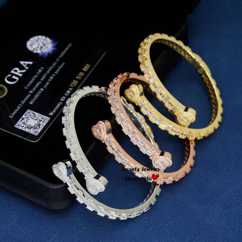 Ready to Ship Baguette Design Solid Silver High Quality Drop Shipping Iced Out Moissanite Hip Hop Jewelry