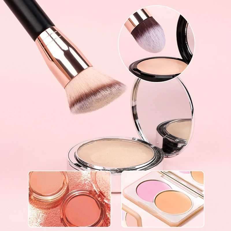 Double Ended Foundation Brush Set Flat Top Angled Contour Makeup Brushes For Liquid Powder Cream BlendingT251205