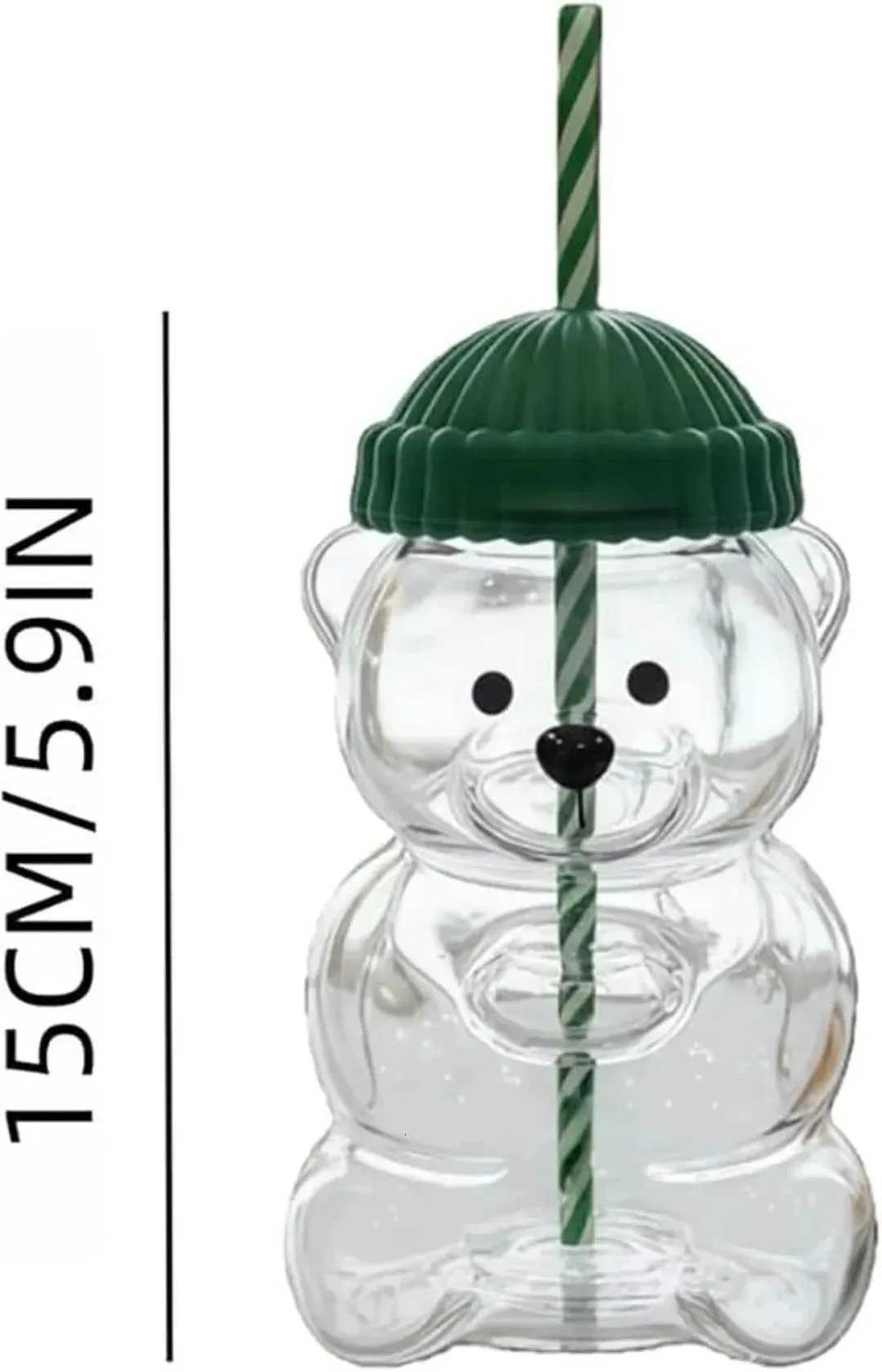 Bear glass with straw cute bear transparentmug suitable for juice milk tea smoothies home bars and officesXJ251205