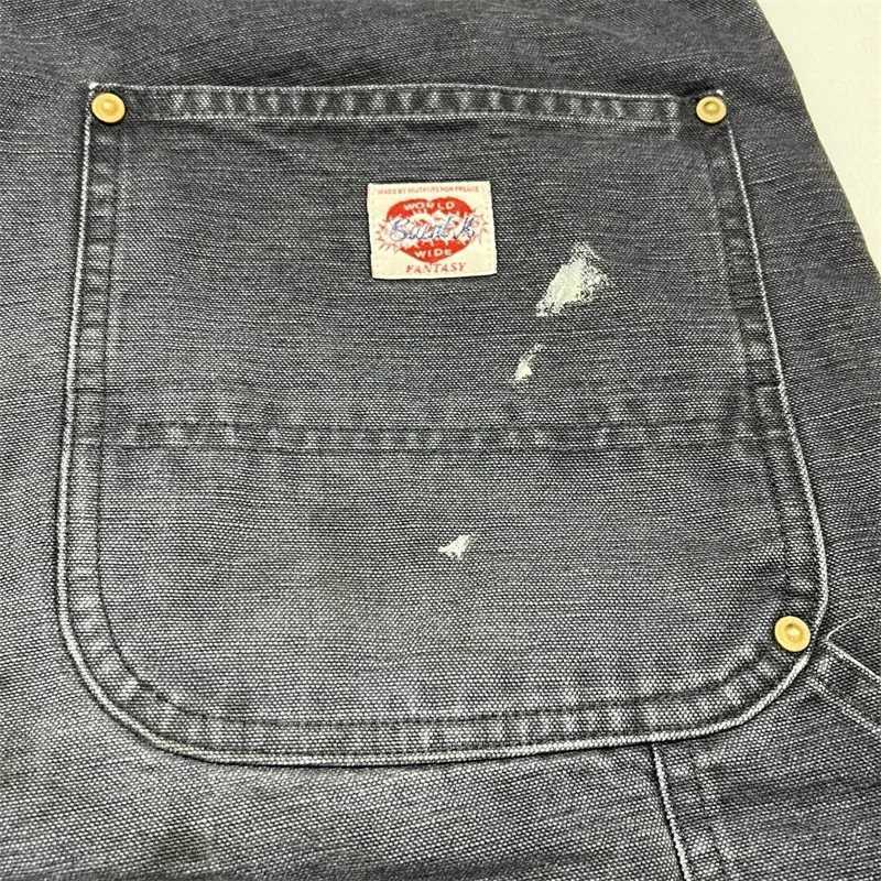 Wash Damaged SAINT Mxxxxxx Zipper Denim Shorts Men Women 11 Best Quality Oversized Retro Black Jeans X251205