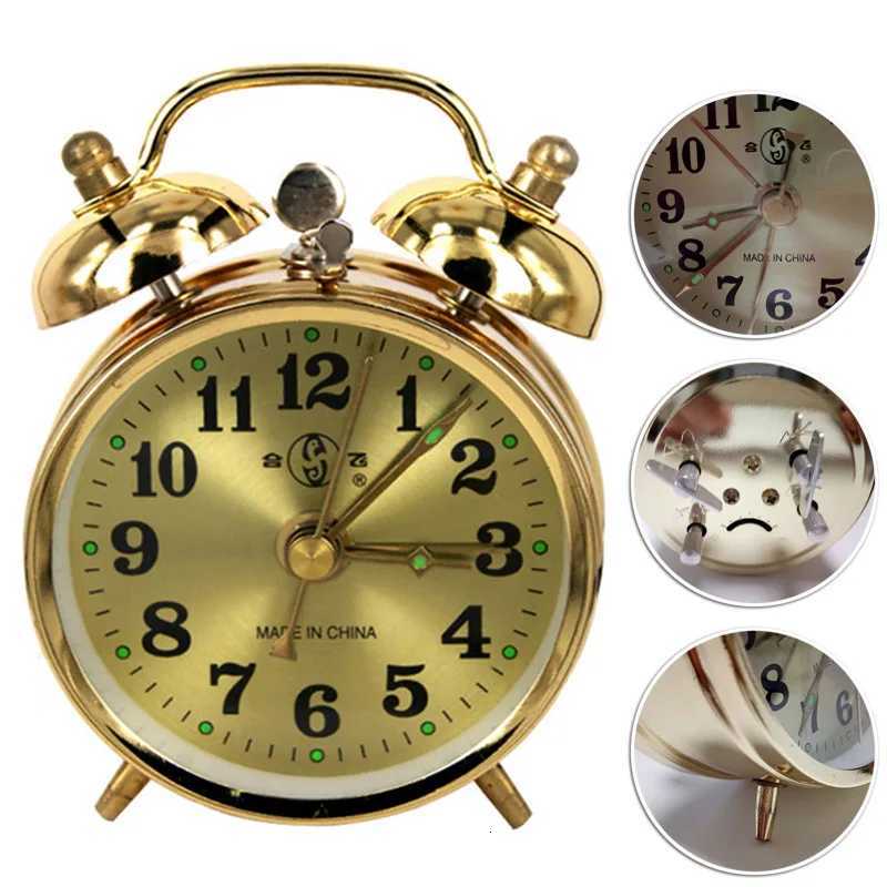 Horseshoe Mechanical Gold Alarm Clock Manual Wind Up Vintage Metal Clock Cute For Living Room Decoration Toy Collections Gifts M251205 - view 3