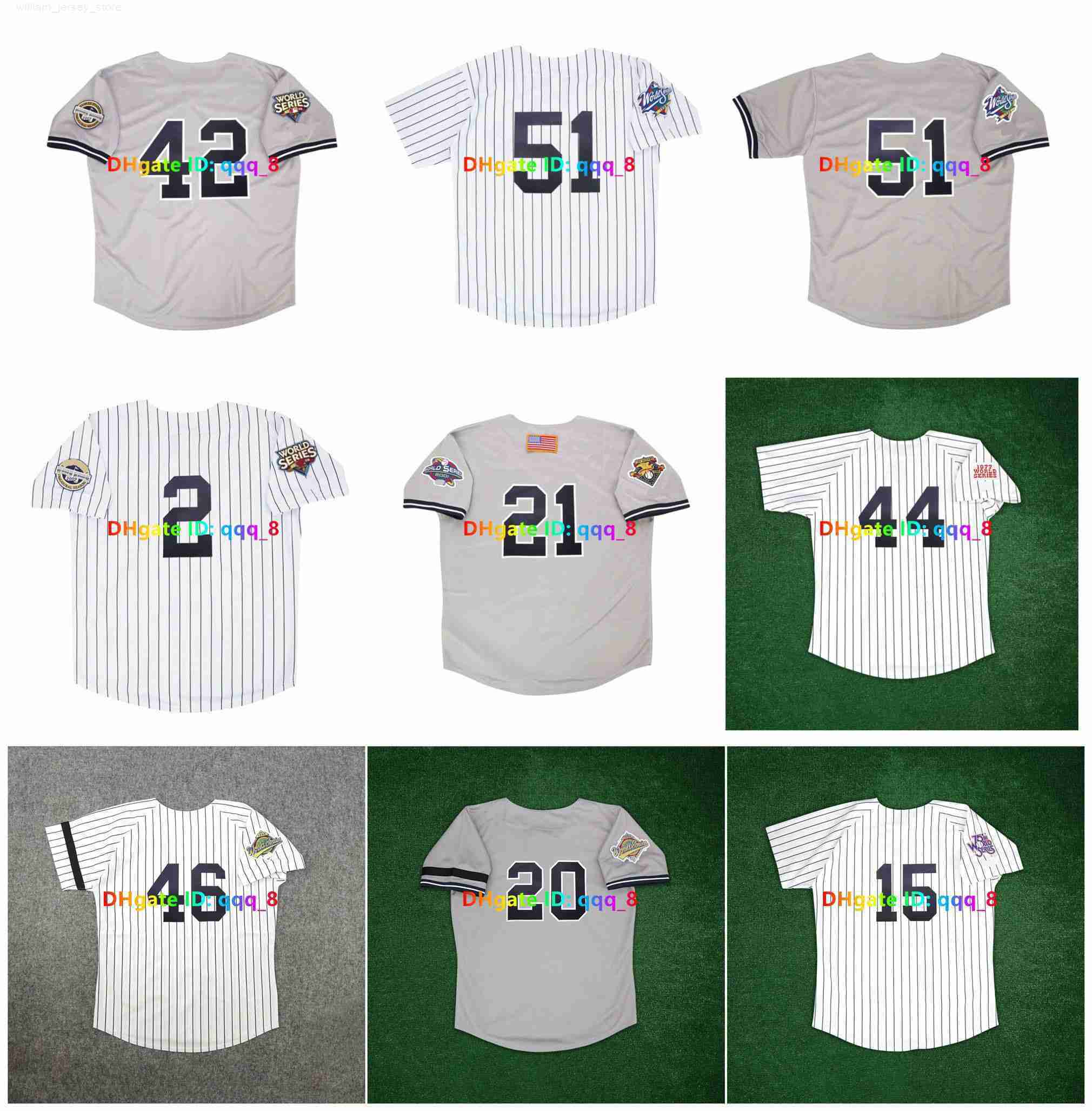 Jeter Mariano Rivera Yankees World Series Baseball Jerseys Reggie Jackson Williams Pettitte Hideki Matsui CC Sabathia Alex Rodriguez Thurman Munson Size S-4XL