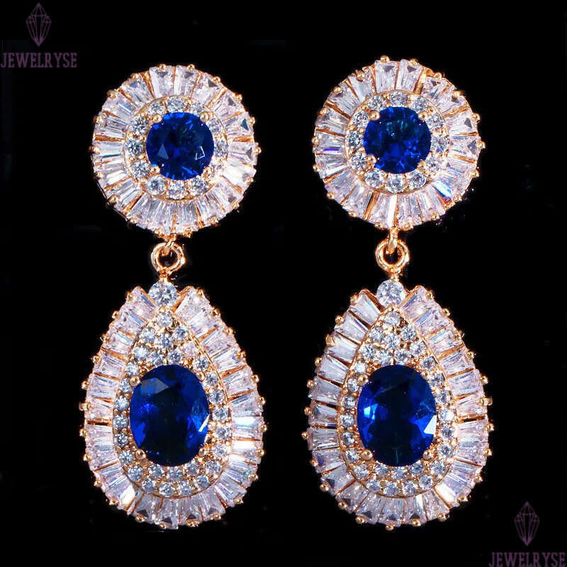 Charm Multicolor Drop Earring Designer for Woman Party Green Red AAA Cubic Zirconia South American Copper Long Womens Diamond Wed Engagement Earrings 