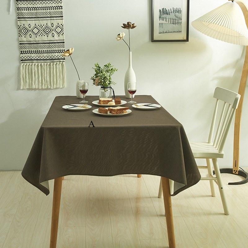 Dining Table Fabric Solid Color Simple Solid Color Coffee Tablecloth Dining H-1