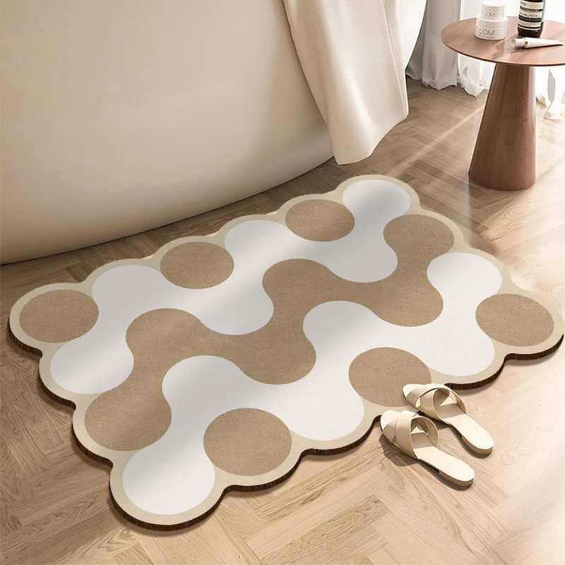 Diatomaceous Earth Bath Mat Bathroom Super Absorbent Bathroom Rugs Anti Slip Quick Dry Shower Toilet Pad Doormat Washable H251205