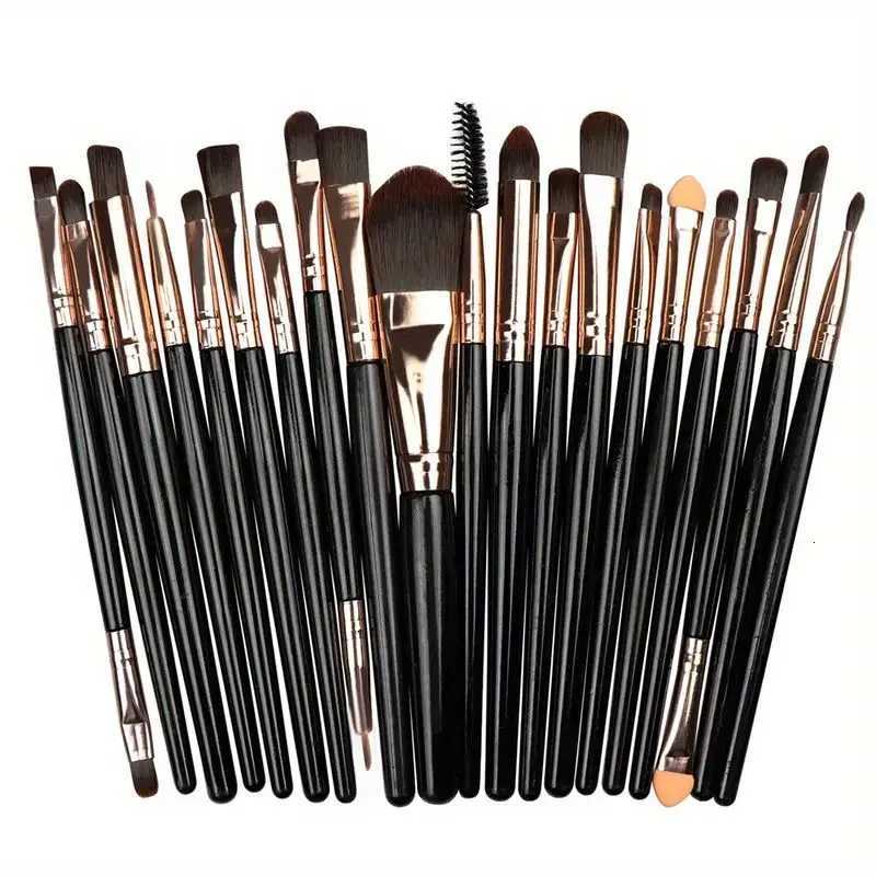 20pcs Professional Makeup Brush Set - Soft Synthetic Bristles for Foundation Eyeshadow More - Hypoallergenic Nylon HairT251205