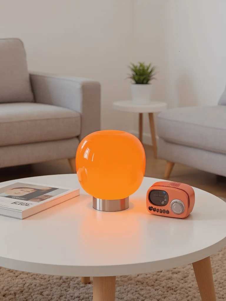 Macaron Glass Table Lamp for Hotel Bedroom Bedside Living Room Trichromatic Dimming Decoration Modern Minimalist Desk Lights Z251205