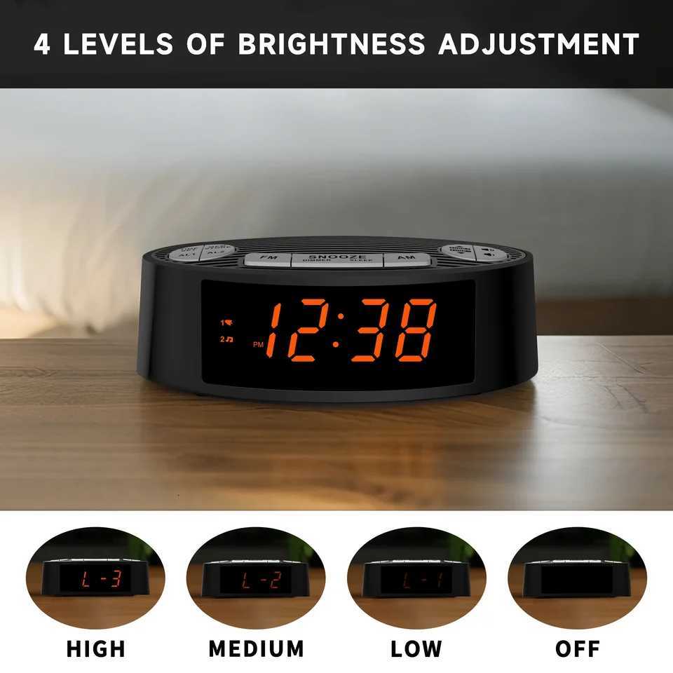 iTOMA CKS3301U FM Alarm Clock Radio Dual Alarm Sleep Timer Snooze Orange LED Display 4-Level Dimming Option M251205 - view 5