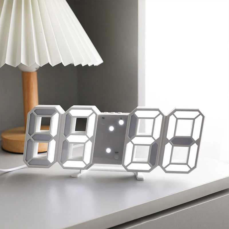 3D LED Table Alarm Clock - Displays Date Temperature Decorative Digital Clock for Home Kitchen Office M251205 - view 3