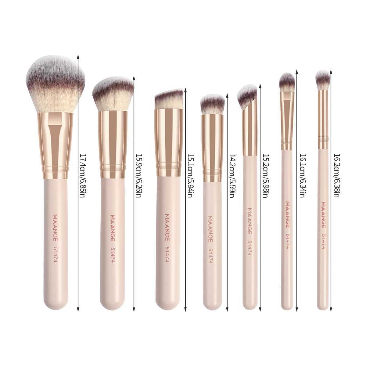 MAANGE Professional Makeup Brush Set 7pcs for Cosmetic Foundation Powder Concealer Blush Brush Blending Soft Bristles BeautyT251205