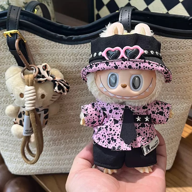 Designer Labubu Doll Outfit 17cm Only Clothes Advanced Design Customization Heartbeat Gorgeous Bags Dresses Accessories labubu doll clothes