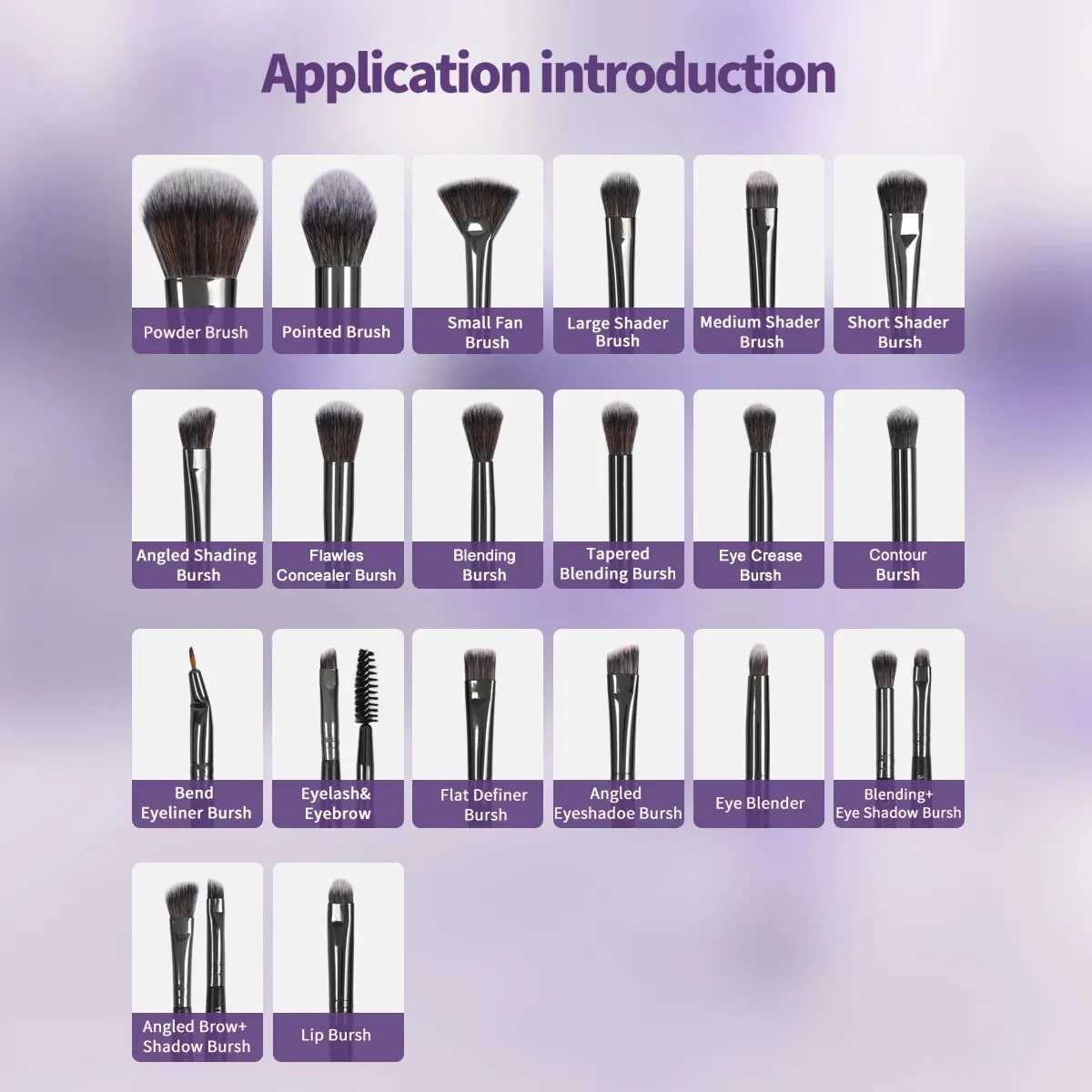 MAANGE 20Pcs Professional Makeup Brushes Set Foundation Concealer Eyeshadow Blush Brush Blending Beauty Tools with Portable BoxT251205