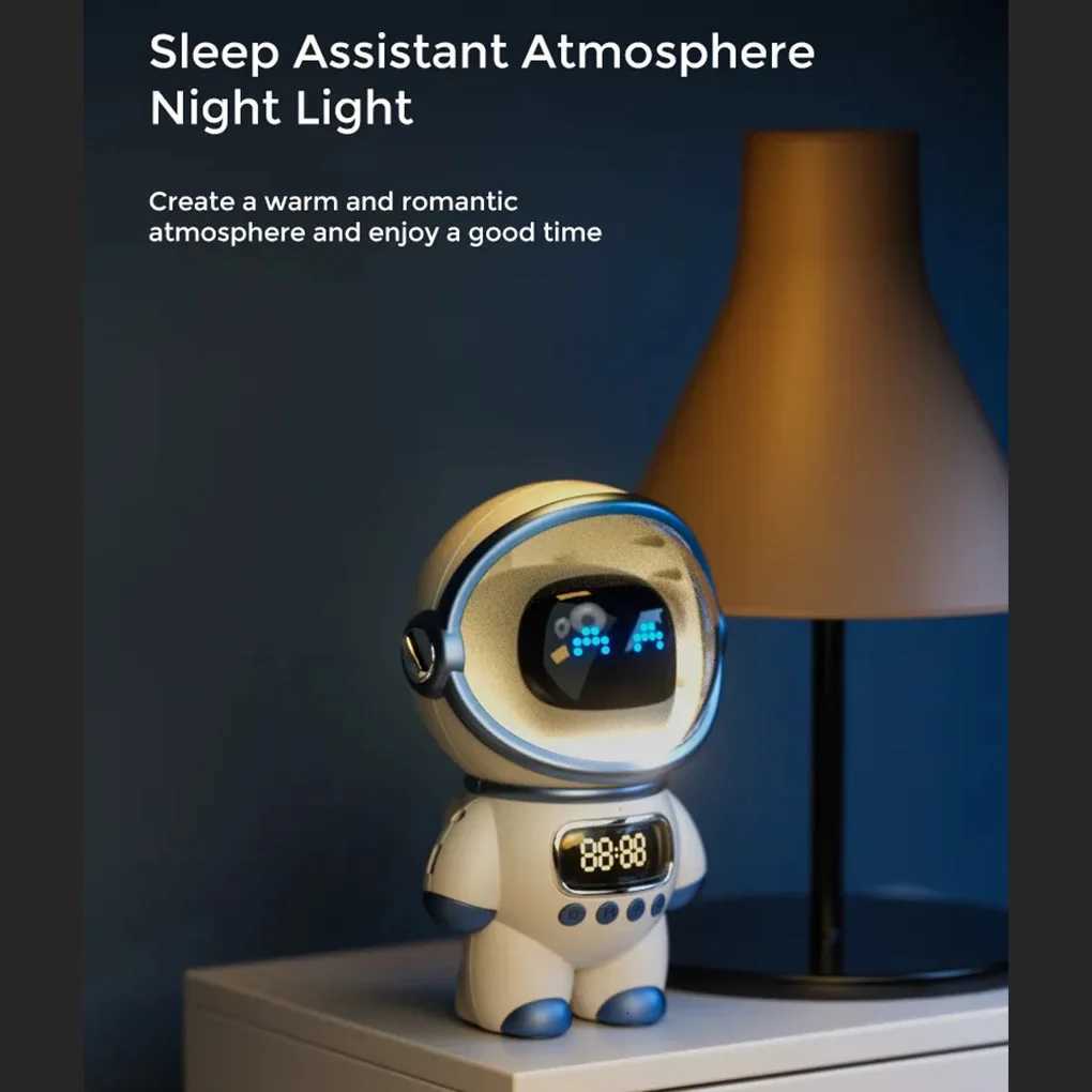 Astronaut Styling Stereo Wireless Smart Alarm Clock Speaker Audio Music Player USB Charging Night Lamp Table Clocks Decoration M251205 - view 5