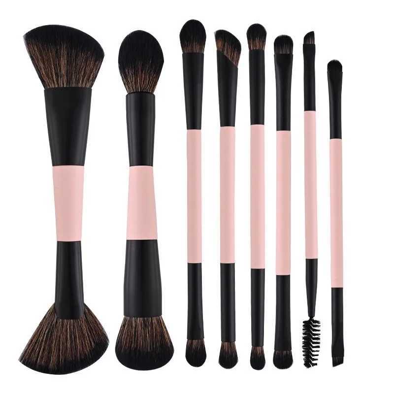 Travel Makeup Brush Set Professional 8Pcs Double-Headed Cosmetic Brushes Foundation Blush Contour KitT251205