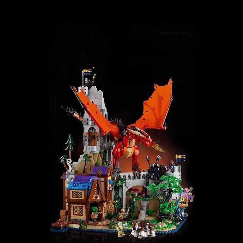 T5000 Dungeon Red Dragon Legend Large Castle Boys Building Blocks Small Particle Toys C251204