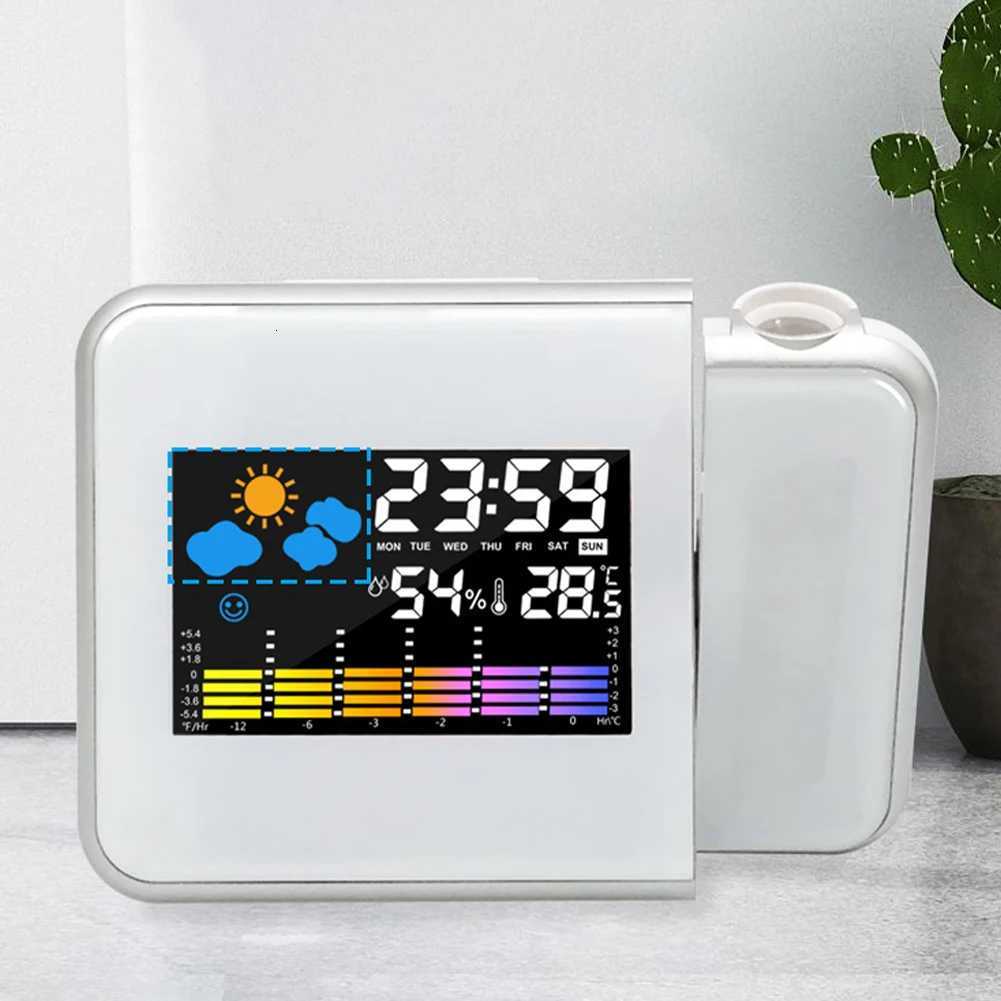 Smart Alarm Clock with Night Backlight Digital LED Projector Adjustable Projection Angle Thermometer Hygrometer for Home Bedroom M251205 - view 6