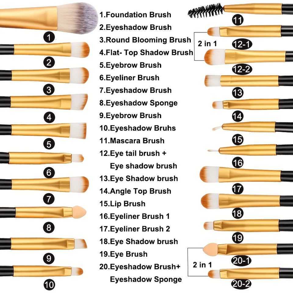 8/22/34Pcs Makeup Brush Set Portable Soft Eyeshadow Brushes Powder Foundation Brush Multipurpose Blending Cosmetic Beauty ToolT251205