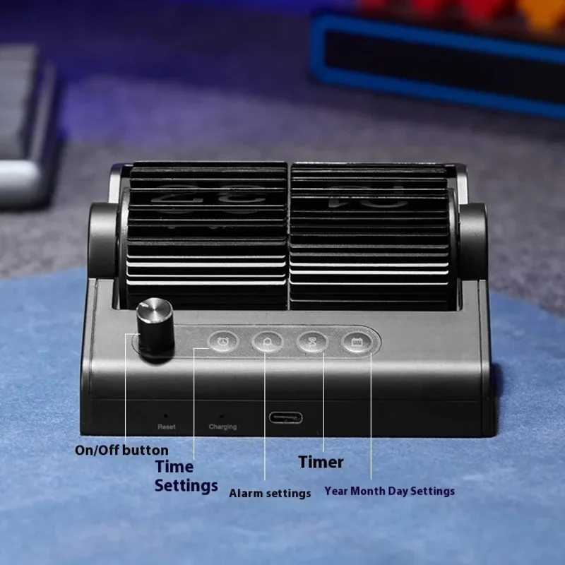 Vintage Flip Clock - Smart Mechanical Desk Calendar with Automatic Date Alarm Retro Time Management Tool for Home Decor Desk M251205 - view 5