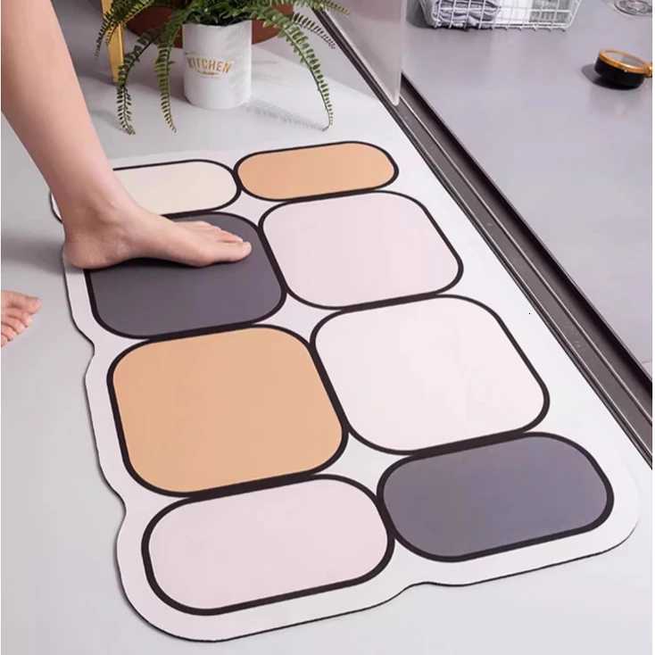 Absorbent Bathroom Mat Carpet Shower Floor Mat Diatom Mud Bathroom Floor Mat Non-Slip Thick Carpet H251205