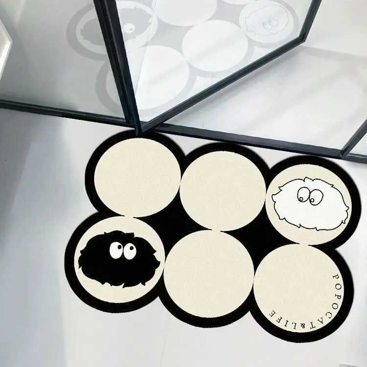 Diatom mud bathroom toilet water-absorbing non-slip floor mat can be cut simple light luxury milk white ins H251205