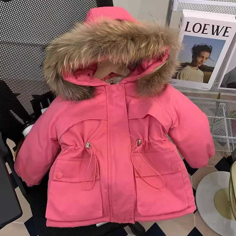 Girls' 2024 new cotton coat for winter, children's Korean-style mid-length cotton jacket, baby padded and thick coat, parkaXJ241021