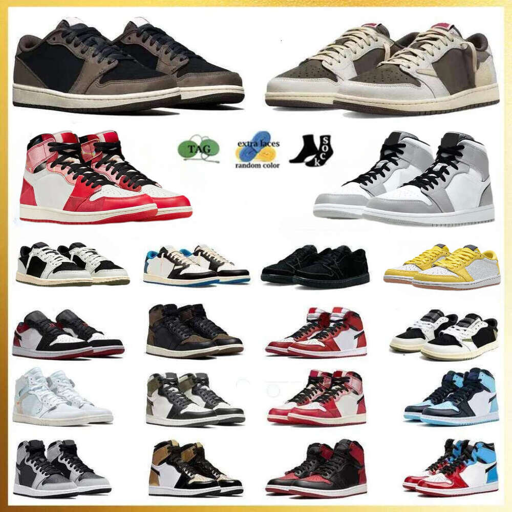 1s Basketball Shoes For Men Women 1 Sneakers Dark Mocha Black White University Blue Bred Patent Lucky Green Light Smoke Grey Outdoor Sports Trainers Size 36-46