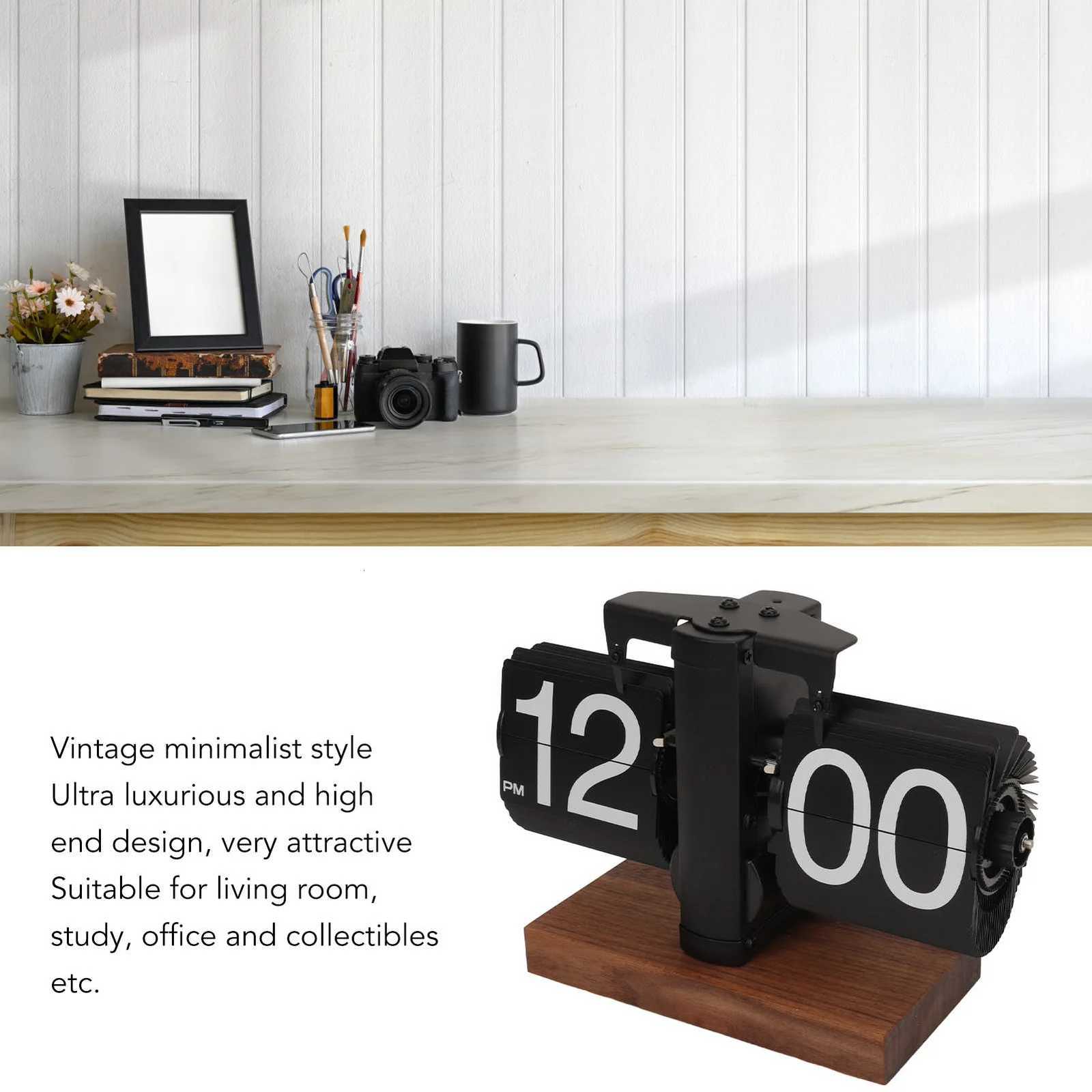 Vintage Digital Flip Page Clock Automatic Turning Battery Operated Mechanical Clock for Home Bedroom Office Decoration M251205 - view 3