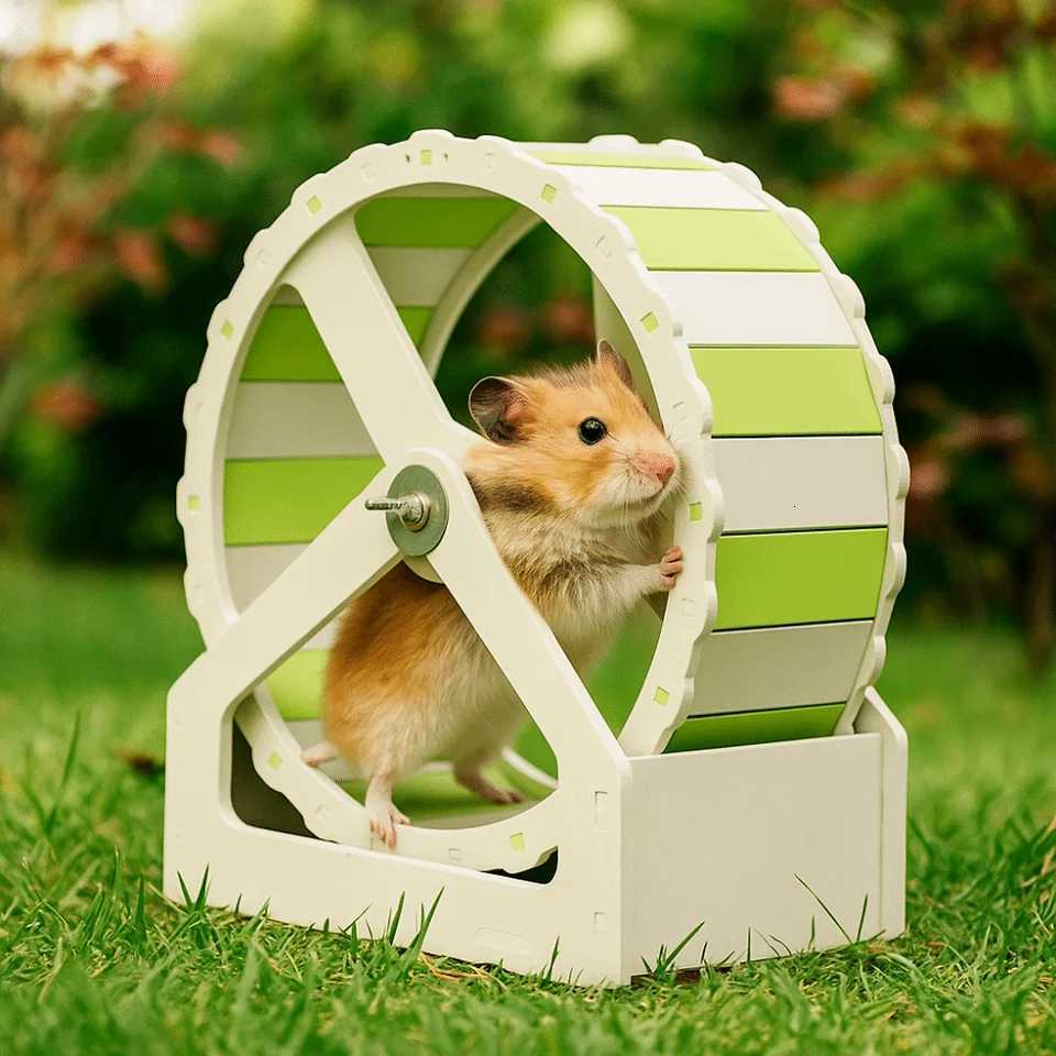 Animal Plastic Hamster Running Wheel Stable Base Silent Rodent Running Wheel 21cm Colorful Exercise Wheel for Small Animals M251205