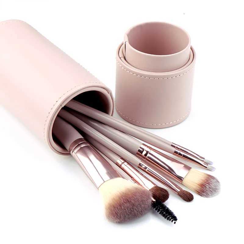 7PCS Horsehair Makeup Brush Set with Brush Holder Eyeshadow Blush Powder Highlighter Contouring High End Makeup Tool CombinationT251205