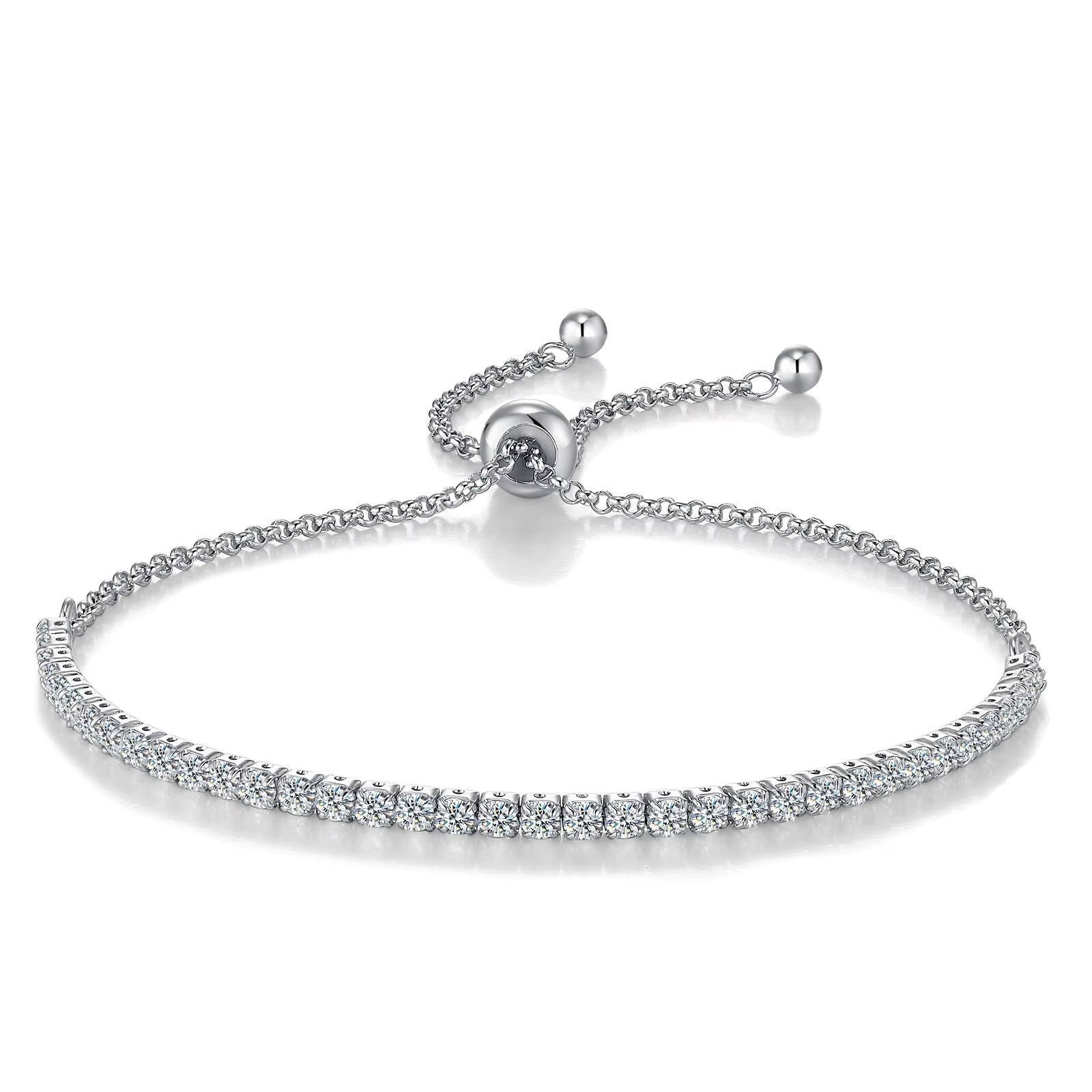 Fine Jewelry 2mm/3mm/4mm/5mm 925 Silver Ice Cut D VVS Moissanite Tennis Chain Bracelet Hiphop Chain with GRA Certification