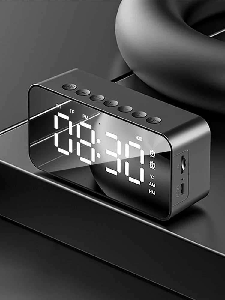 Desktop mini LED mirror digital clock alarm clock bluetooth wireless audio cell phone speaker stereo sound effect M251205 - view 3